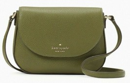 Kate Spade Leila Mini Flap Crossbody Army Green Leather WLR00396 NWT $239 Retail - £66.17 GBP