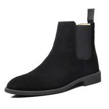 Classic Cow Suede Leather Men Chelsea Boots High Quality Casual Men Shoes Green  - £76.83 GBP