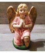 Hand Painted Germany Nativity Christmas Kneeling Angel Paper  Mache 4&quot; - £18.12 GBP
