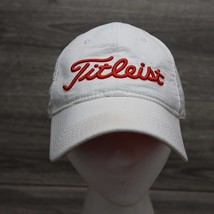 Titleist Hat Mens Adjustable Baseball Cap Strap Back Casual White Red At... - $24.75