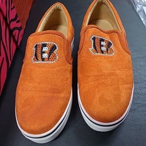 Cincinnati Bengals NFL Orange Slip On Shoes Womens 6 Light Wear Micro Fiber - £12.97 GBP