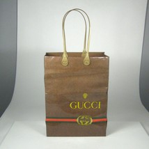 Gucci Empty Shopping Paper Bag Publistyle Italy Plastic Handles 4 x 10 x 8 Inch - $247.50