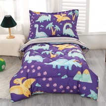 Dinosaur Toddler Bedding Set For Boys, Premium 4 Piece Toddler Comforter... - £51.95 GBP