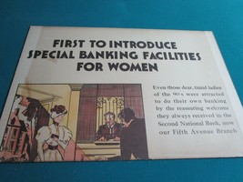 Hudson Historical Bureau 1980&#39;S Poster First Bank For Women Banking - £79.11 GBP