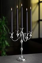LaModaHome Quintet Decorative Candlestick, Stylish Taper Silver Candle Holder fo - £47.47 GBP