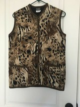 Click Women&#39;s Leopard Print Full Zip Vest Jacket Size 8 - $35.79