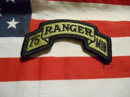 75th Ranger MIB Scroll Tab Subdued Patch with Hook Fastner - $7.43