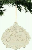 New Ivory Jade Engraved Merry Christmas Porcelain Christmas Tree Ornament - £7.05 GBP