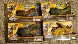 4 Dinosaur LOT Mattel Jurassic World Wild Roar Sound Dino Trackers Figures - £42.82 GBP