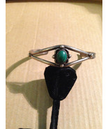 Vintage 1960s Crafted Sterling Green Malachite Cabochon Cuff Bangle Brac... - $105.95