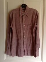 VTG Pierre Cardin Tres Pres du Corps  Red Blue Plaid Button Front Shirt ... - $34.65