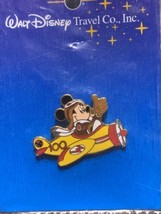 Walt Disney Pin Mickey Mouse pilot airplane 100 years travel pinback but... - £18.70 GBP