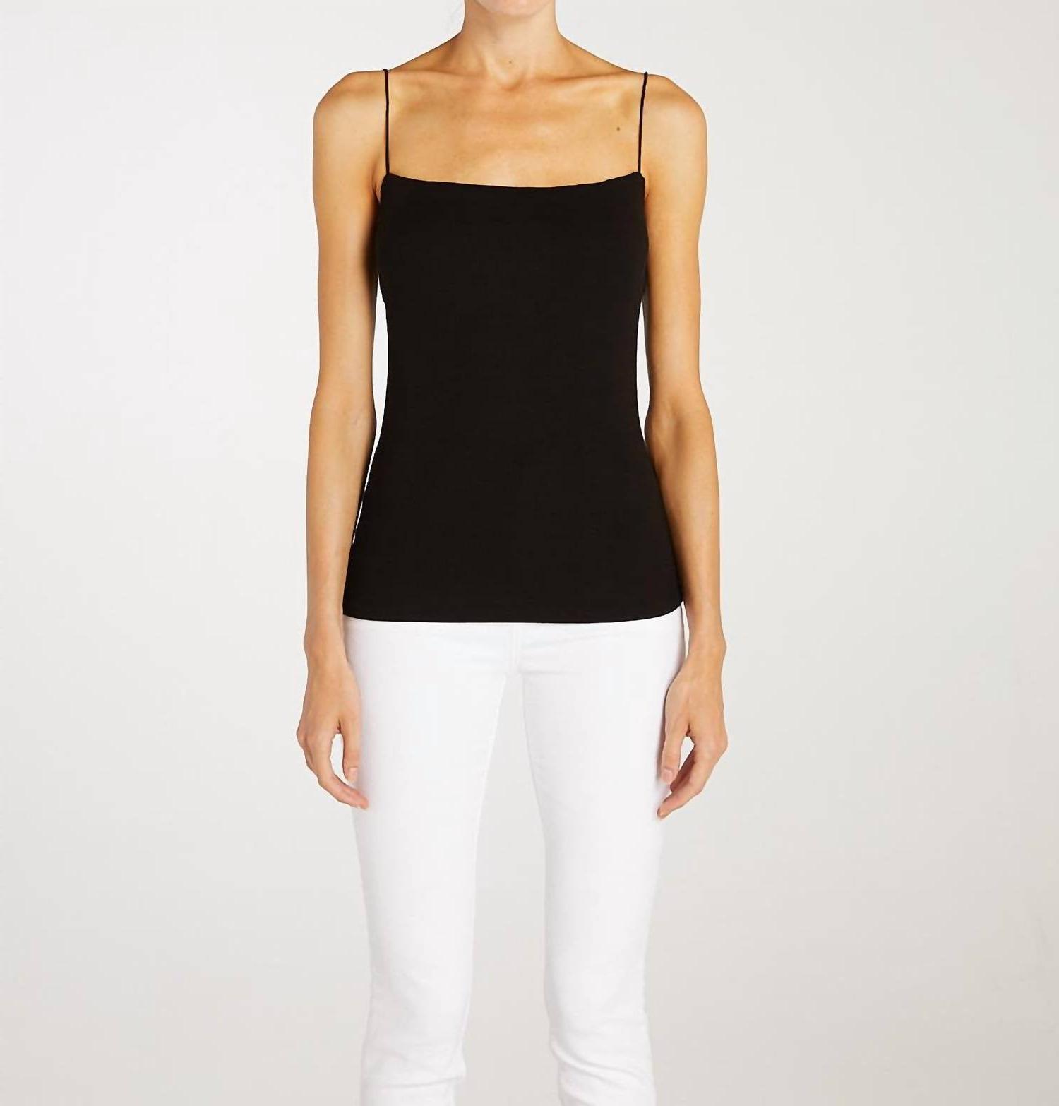 Enza Costa Silk Knit Strappy Essential Tank Top Black - $82.00