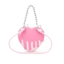 Kawaii Heart-shaped Purses and Handbags for Women Designer Girls  Bag with Silve - £65.53 GBP