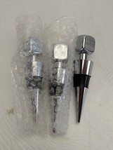 Pack of 3 Stainless Steel Reusable Wine Bottle Topper Decanter Stopper P... - $227.33 MXN