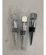 Pack of 3 Stainless Steel Reusable Wine Bottle Topper Decanter Stopper P... - $12.47