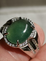 Translucent Icy Ice Green 100% Natural Burma Jadeite Jade Ring #Type A Jadeite# - £1,758.25 GBP