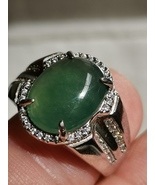 Translucent Icy Ice Green 100% Natural Burma Jadeite Jade Ring #Type A J... - £1,644.06 GBP