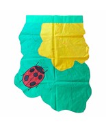 Vintage Yard Flag Banner Ladybug Summer Garden Green Nylon 29x40in - $9.60