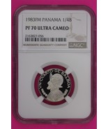 Top Pop 1983 Panama PF 70 Ultra Cameo Proof 1/4 Balboa NGC Certified Sla... - $206.96 CAD