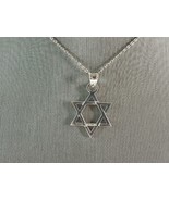 Sterling Silver Jewish Judaica Star of David Pendant Necklace, 3.0g E4297 - $739.80 MXN