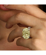 Anello di fidanzamento da cocktail in citrino giallo con taglio ovale da... - $164.45