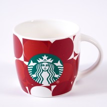 Starbucks Siren Polka Dot Red Green &amp; White Logo 14Oz Ceramic Coffee Mug... - £8.66 GBP