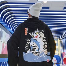 LAPPSTER Men Streetwear Casual Cat Hooded Hoodies 2022 Mens Hip Hop Harajuku Swe - £94.73 GBP
