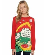 Whoopi Unisex Crew-Neck Long-Sleeve Christmas Pullover Sweater Size S RED - $54.29 CAD
