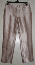 New Womens Ann Taylor Signature Shiny Beige Dress Pant Slacks W/ Pockets Size 6 - £25.61 GBP