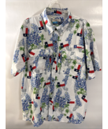 Magellan Men's Shirt Texas Flag Bluebonnet  Relaxed Short Sleeve Button ... - $23.76