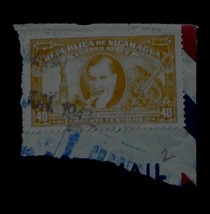Nice Vintage Used Ruben Dario XXV Aniversario Nicaragua 40 Stamp, GOOD COND - £2.35 GBP