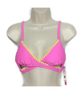 NWT Bikini Nation Womens Cross Cut Out Bikini Swim Top Medium Padded Pink - $13.86