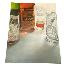 Kessler Whiskey Print Ad 1968 Vintage Smooth as Silk American Blended Color Ad - £12.62 GBP