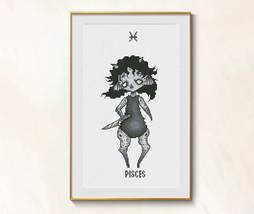 Pisces cross stitch zodiac sign pdf chart - Funny Imp cross stitch chart - £5.33 GBP