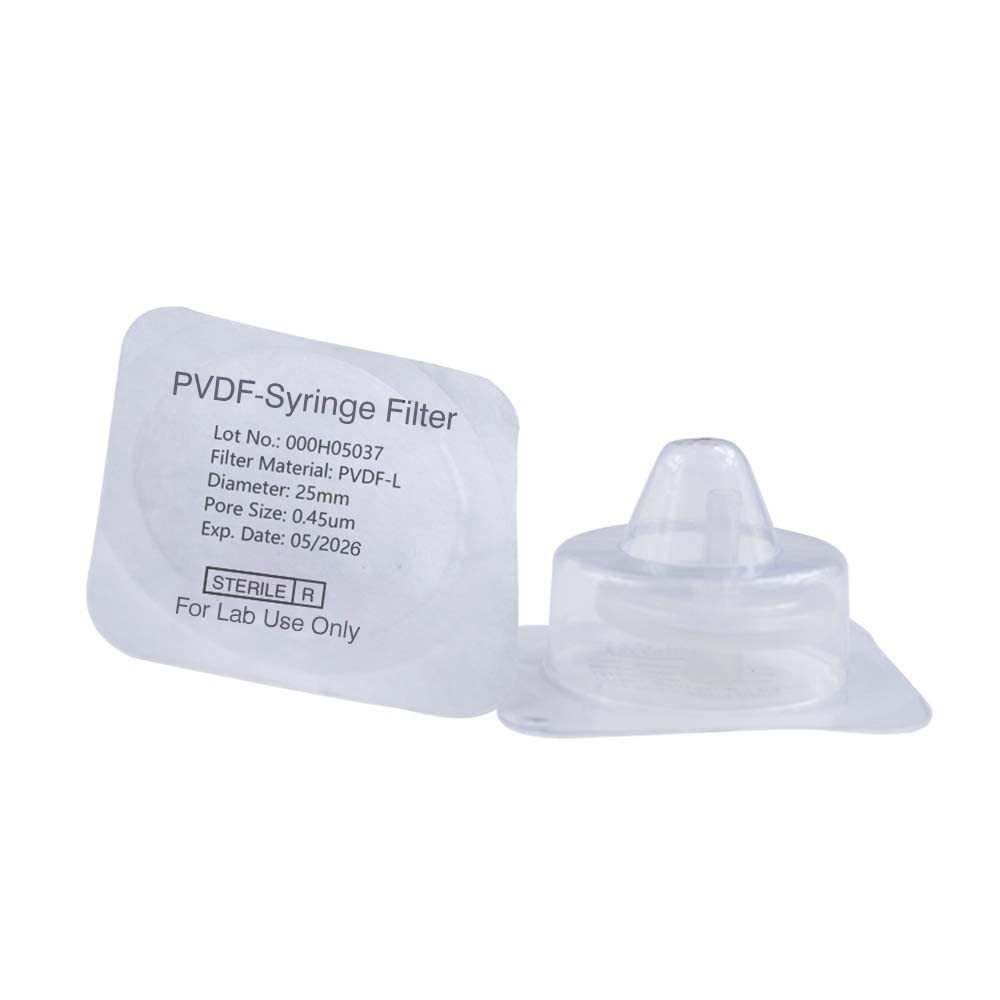 Sterile Syringe Filters [Pvdf Hydrophobic Membrane] 25 Mm Diameter 0.45 ... - $30.99