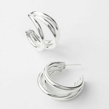 Plunder Earrings (New) Tariah - Three Silver Hoops - 1.25&quot; (PE733) - £7.86 GBP