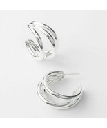 Plunder Earrings (new) TARIAH - THREE SILVER HOOPS - 1.25&quot; (PE733) - £7.85 GBP