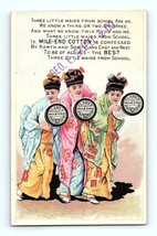 Victorian Trade Card 1800&#39;s Clark&#39;s Mile End Spool Cotton Three Little M... - £37.29 GBP