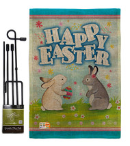 Happy Easter Bunnys Lovely Egg Burlap - Impressions Decorative Metal Garden Pole - £27.15 GBP