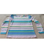 Lilly Pulitzer Aleah Paradise stripe top womens size M multi colored boa... - $547.57 MXN