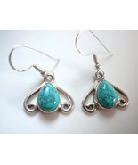 Turquoise 925 Sterling Silver Dangle Teardrop Earrings receive exact ear... - £10.06 GBP