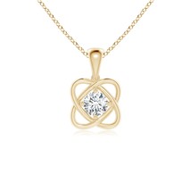 ANGARA Lab-Grown 0.25 Ct Round Diamond Love Knot Pendant Necklace in 14K Gold - £674.87 GBP