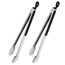 Grill Tongs, 17 Inch Extra Long Bbq Tongs, Premium Stainless Steel Metal Tongs F - £20.87 GBP