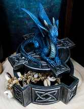 Ebros Celtic Cross Bifrost Altar Drake Dragon Jewelry Box Sculpture Trin... - $38.99