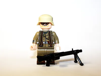 Building German Afrika Korps MG42 Gunner WW2 Army Minifigure US Toys - £5.74 GBP