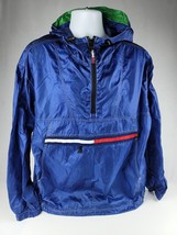 Tommy Hilfiger Metallic blue 1/4 zip windbreaker Rain jacket Men&#39;s Large... - £18.98 GBP