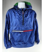 Tommy Hilfiger Metallic blue 1/4 zip windbreaker Rain jacket Men&#39;s Large... - £18.65 GBP