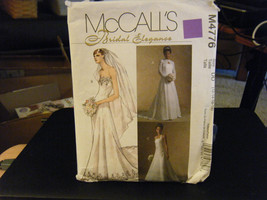 McCall&#39;s M4776 Misses Wedding Gowns &amp; Lace Shrug Pattern - Size 12 &amp; 14 - $9.93