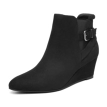 Dream Pairs Autumn Winter Women’s Ankle Booties Black Casual Wedge Heels Boots M - £57.01 GBP